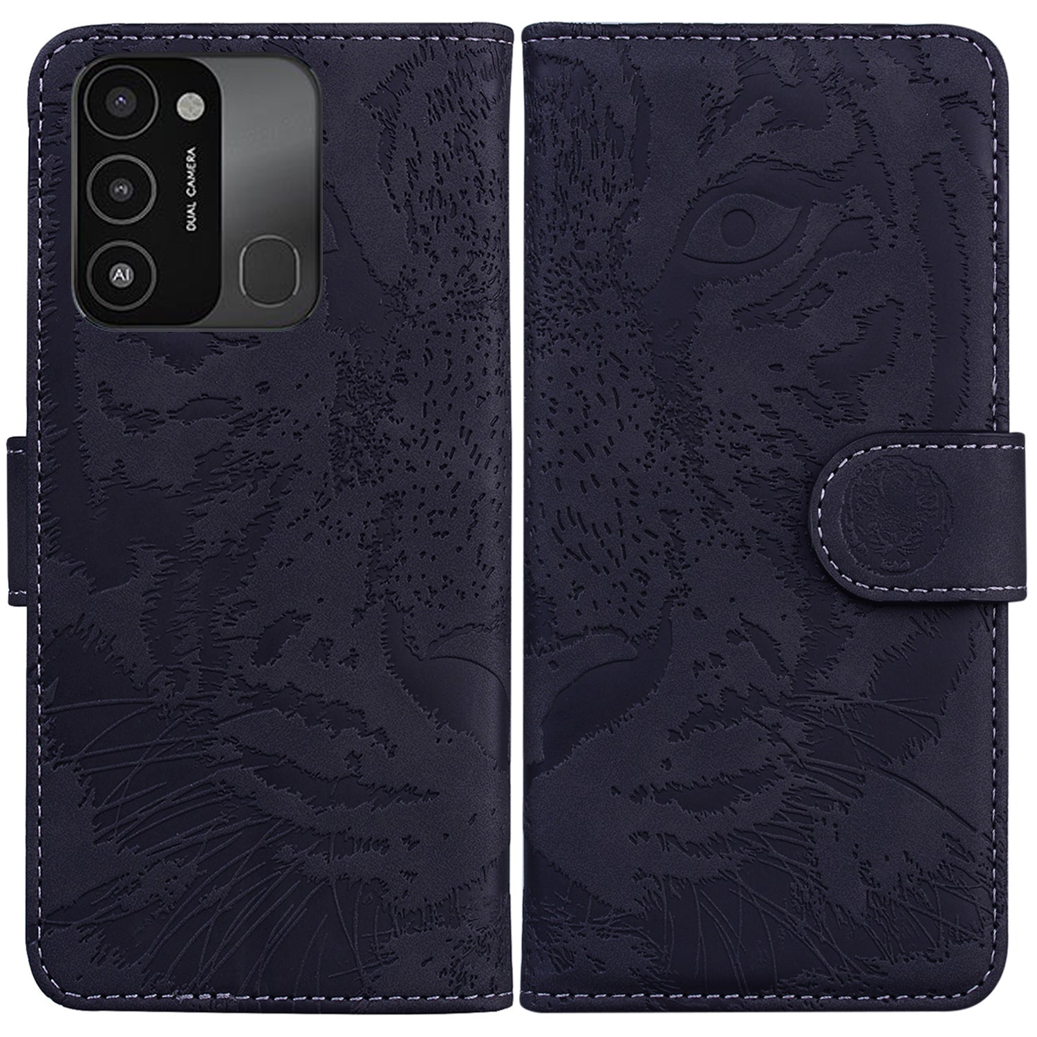 Wallet Phone Cover for Tecno Spark Go 2022 Tiger Pattern Imprinted PU Leather Phone Stand Case Wallet Phone Cover for Tecno Spark Go 2022 Tiger Pattern Imprinted PU Leather Phone Stand Case